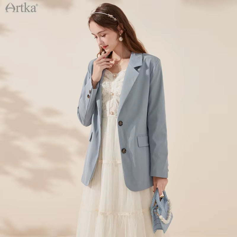 2022 Spring New Office Lady Blazers Fashion Casual OL Style Jacket Coat with Belt Loose Women Blazers and Jackets WA22015C