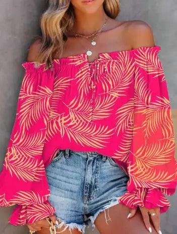 Printed Off The Shoulder Top