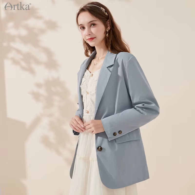 2022 Spring New Office Lady Blazers Fashion Casual OL Style Jacket Coat with Belt Loose Women Blazers and Jackets WA22015C