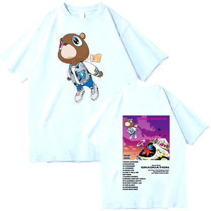 Kanye West Graduation T-Shirts Harajuku O-Neck Short Sleeve Man Woman Shirts Fans Gift