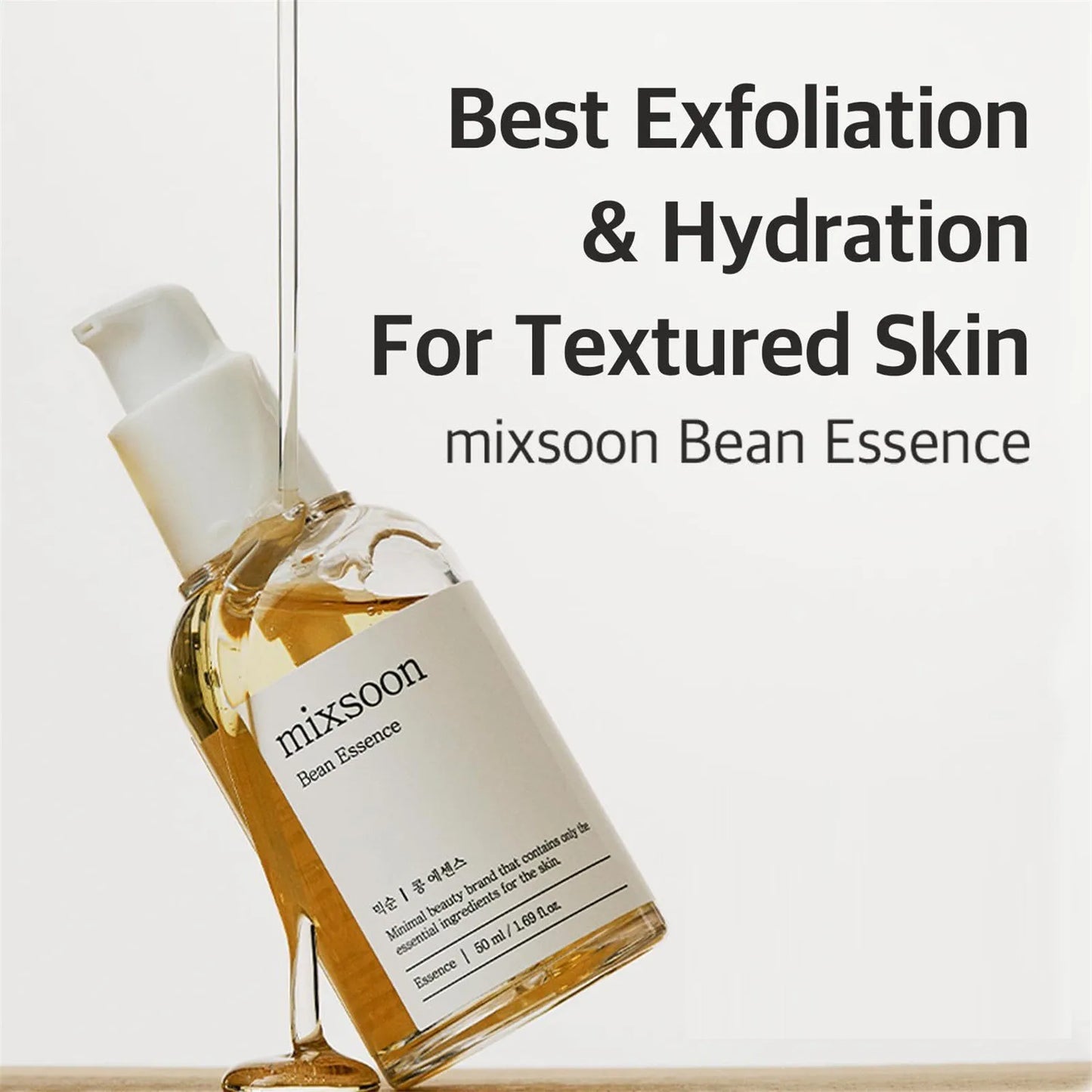 50ml Mixsoon Bean Essence Vegansnail Exfoliating Essence for face Hydrating Korean Skin Care Glassskin Gentle Deep Hydration