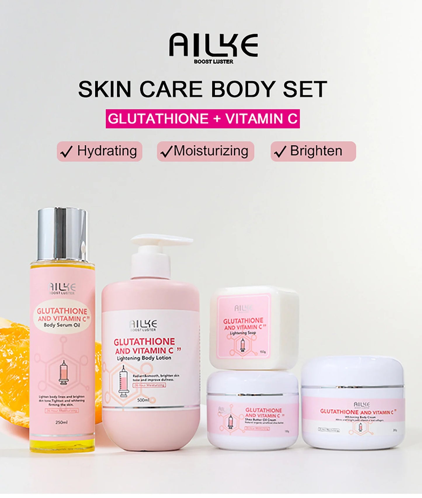 AILKE Vitamin C Cream, Hydration & Brightening Lotion, Improve Dull Skin, Clean Skin, Glowing Beauty Face & Body Care