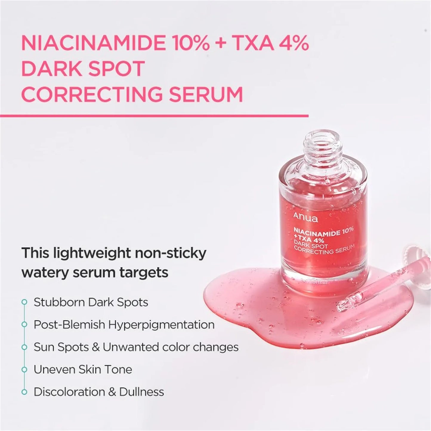 1/2/5pcs Anua Dark Correcting Essence / 10% Niacinamide+ 4% Tranexamic For Post-Acne Marks Acne Hyperpigmentation 30ml