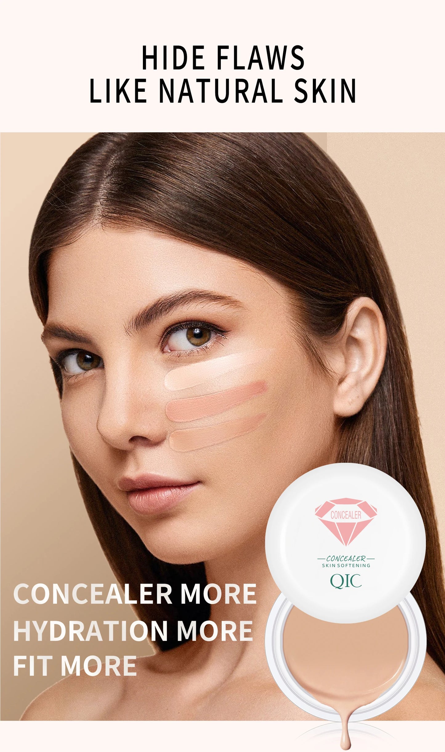 High Coverage Concealer Cover Anti Dark Circle Freckle Long-lasting Waterproof Foundation BB Cream for Face Makeup Base Cosmetic