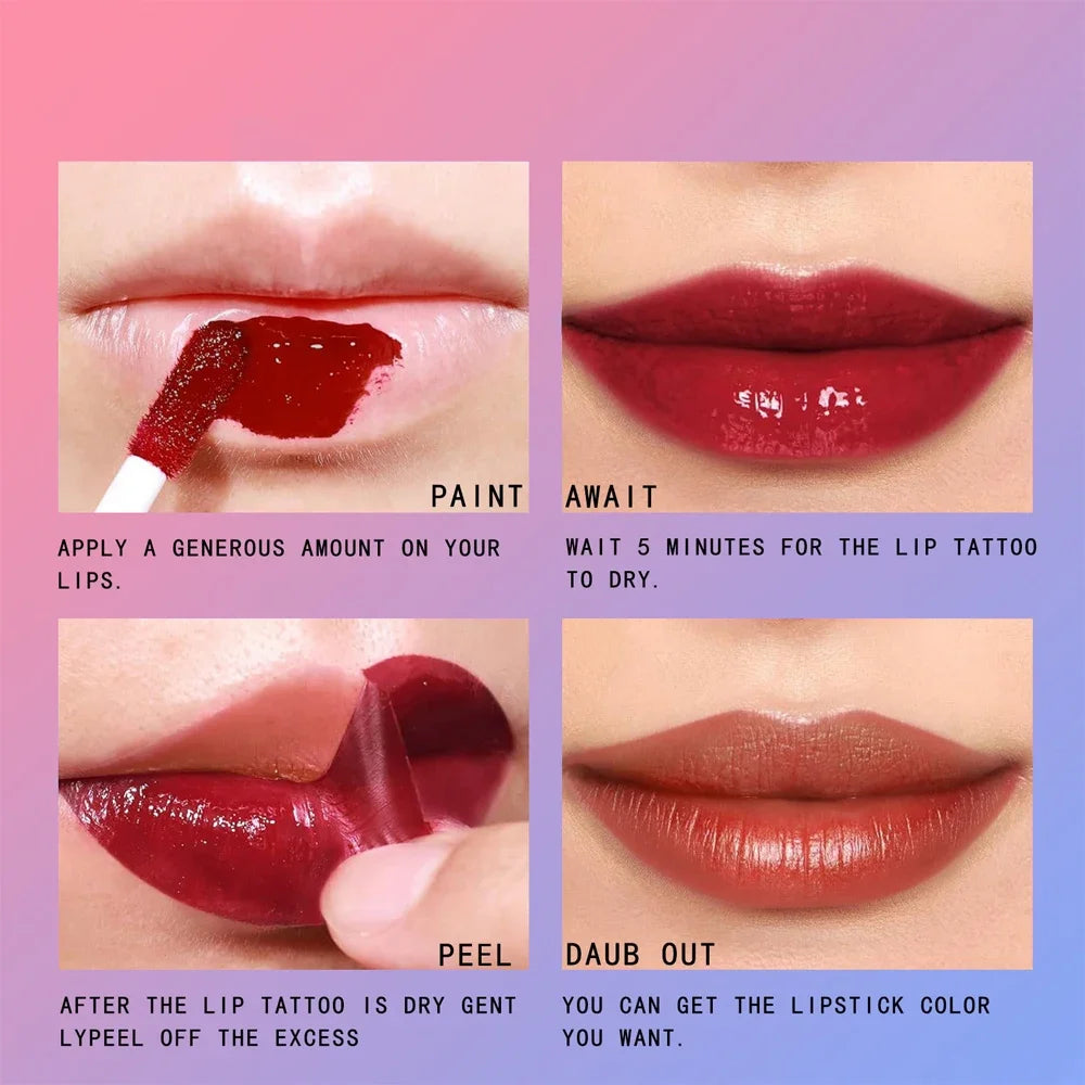 6 Colors Peel Off Liquid Lipstick Waterproof Longlasting LipGloss Mask Moisturizer Tear Pull Lip Lint Cosmetic Makeup Maquillage