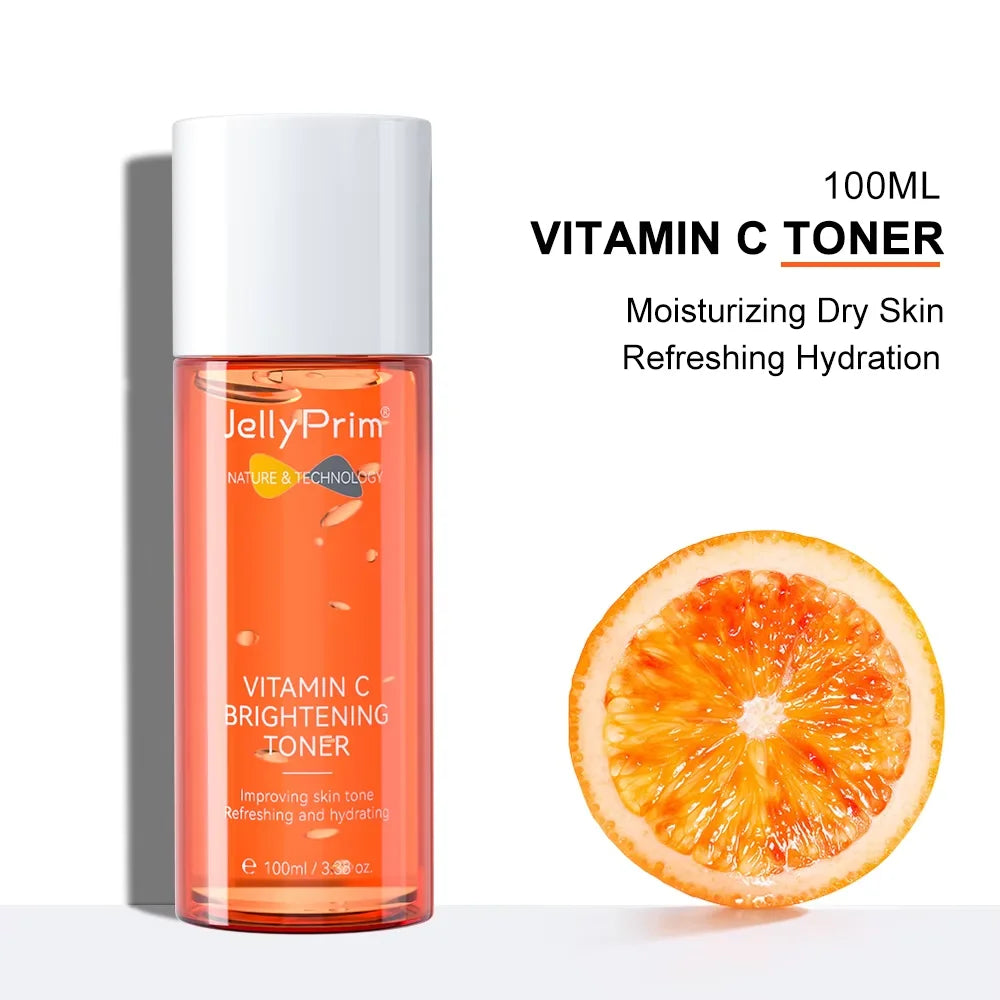 Vitamin C Full Face Skin Care Set Whitening Cream Dark Spots Serum Dark Circle Eye Facial Cleaning Moisturizing Lightening Kits