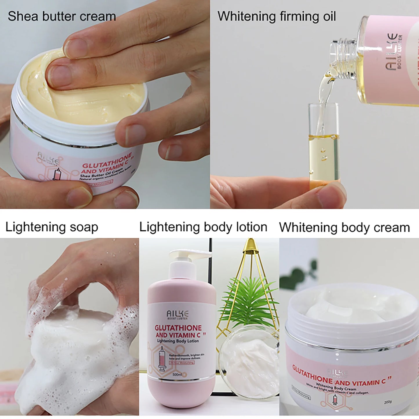 AILKE Vitamin C Cream, Hydration & Brightening Lotion, Improve Dull Skin, Clean Skin, Glowing Beauty Face & Body Care