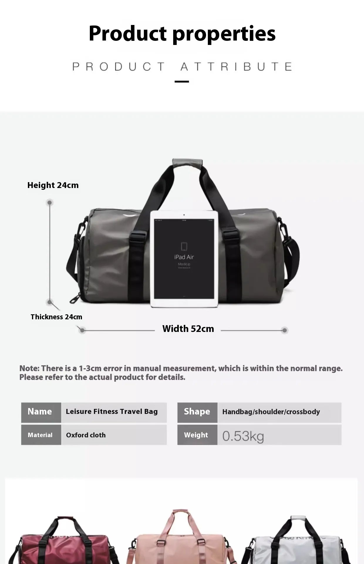 Portable Dry-Wet Separation Travel Bag