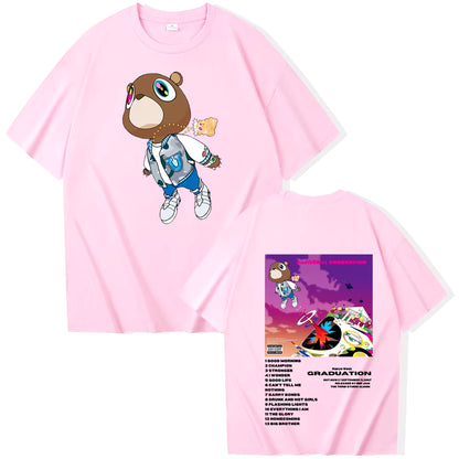 Kanye West Graduation T-Shirts Harajuku O-Neck Short Sleeve Man Woman Shirts Fans Gift