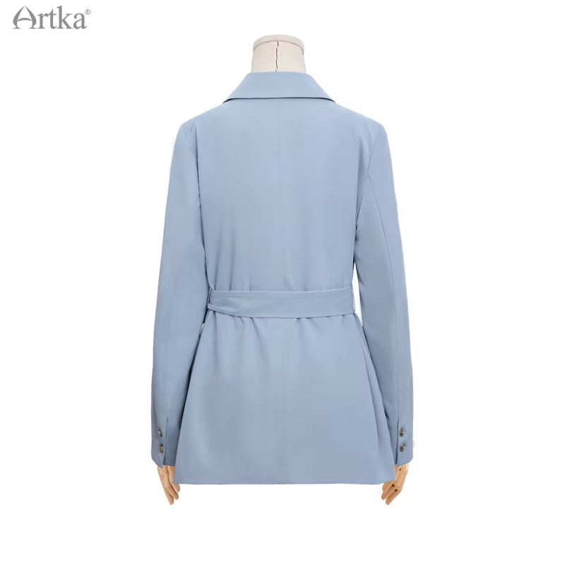 2022 Spring New Office Lady Blazers Fashion Casual OL Style Jacket Coat with Belt Loose Women Blazers and Jackets WA22015C