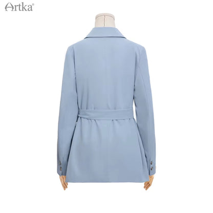 2022 Spring New Office Lady Blazers Fashion Casual OL Style Jacket Coat with Belt Loose Women Blazers and Jackets WA22015C