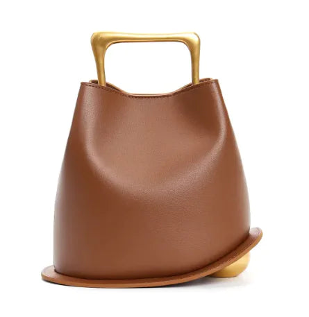 Elite Cowhide Leather Women's Commuter Bucket Bag