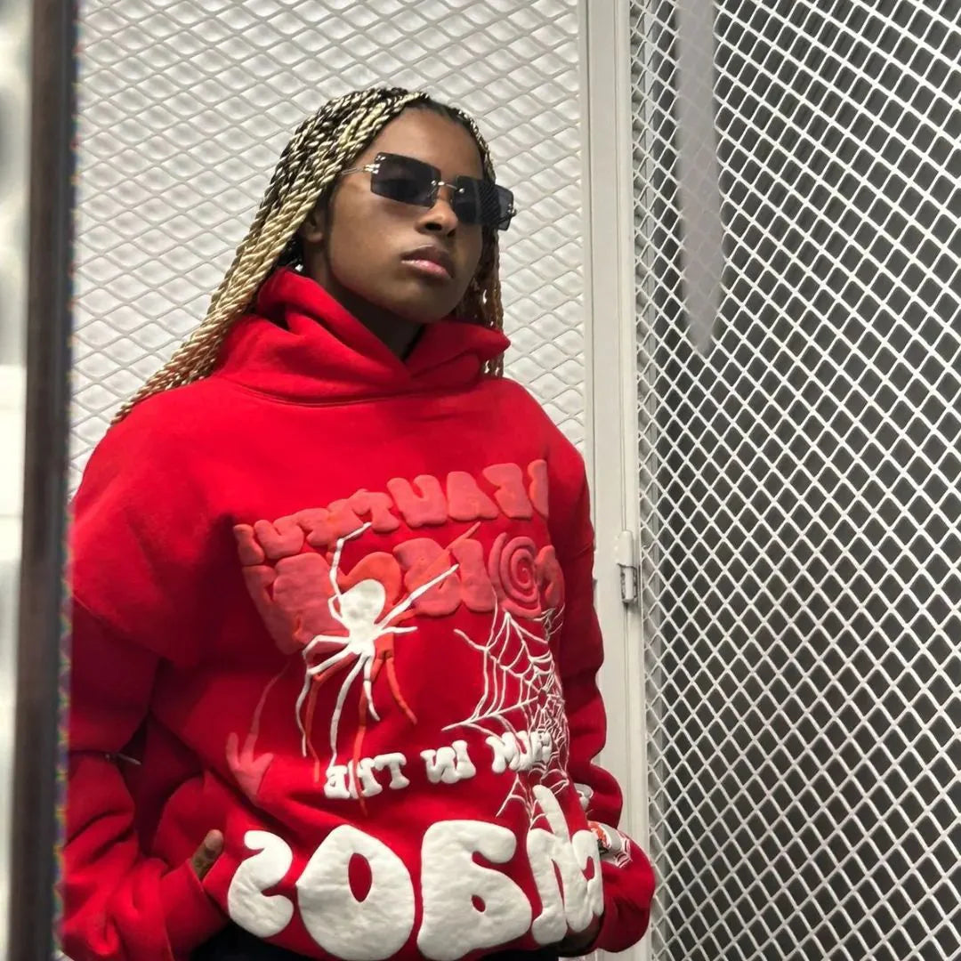 Letter Spider  Hooded Pullover