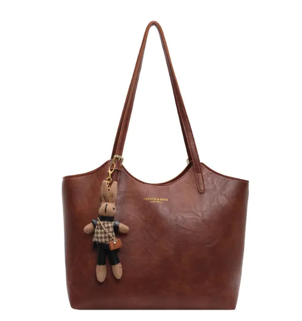 Stylish One-Shoulder Oil Wax Leather Bag